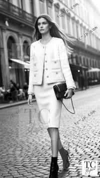 CHANEL 06PF Creme Ivory Wool Mohair Silk Gripoix Tweed Jacket 34 36 シャネル クリーム アイボリー ウール モヘア シルク グリポワ宝石ボタン ツイード ジャケット 即発 - TC JAPAN