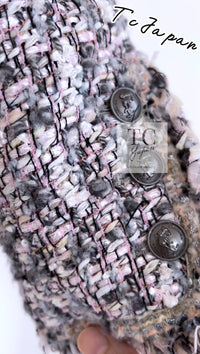 CHANEL 04A Gray Pink Lavender Multi Color Tweed Jacket 38 シャネル グレー ピンク ラベンダー マルチカラー ツイード ジャケット 即発