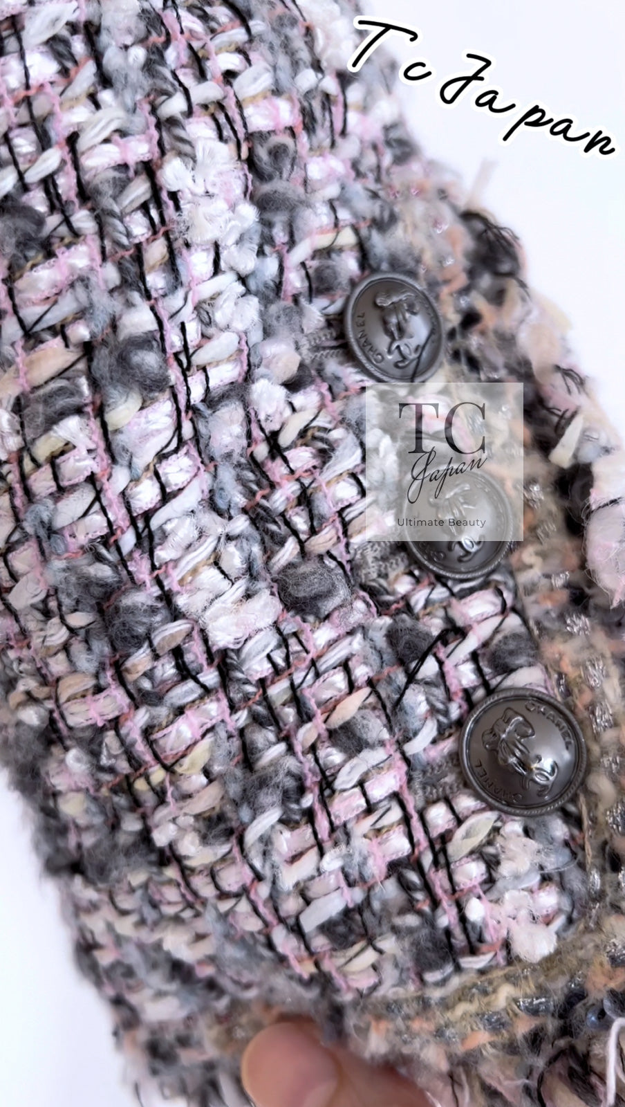 CHANEL 04A Gray Pink Lavender Multi Color Tweed Jacket 38 シャネル グレー ピンク ラベンダー マルチカラー ツイード ジャケット 即発