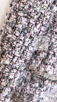 CHANEL 04A Gray Pink Lavender Multi Color Tweed Jacket 38 シャネル グレー ピンク ラベンダー マルチカラー ツイード ジャケット 即発