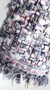 CHANEL 04A Gray Pink Lavender Multi Color Tweed Jacket 38 シャネル グレー ピンク ラベンダー マルチカラー ツイード ジャケット 即発