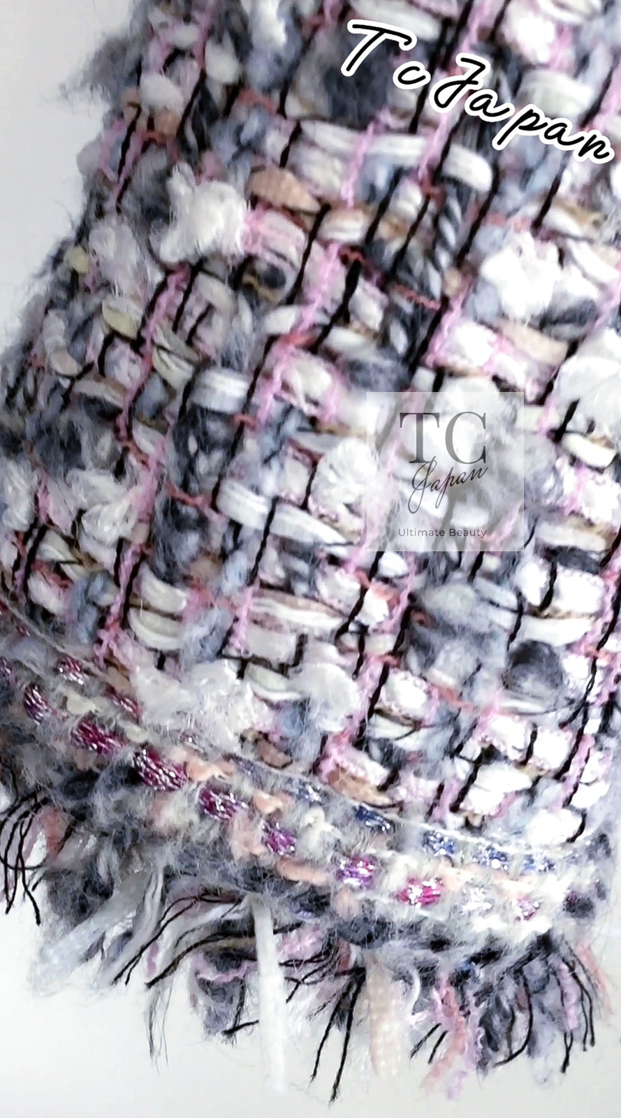CHANEL 04A Gray Pink Lavender Multi Color Tweed Jacket 38 シャネル グレー ピンク ラベンダー マルチカラー ツイード ジャケット 即発