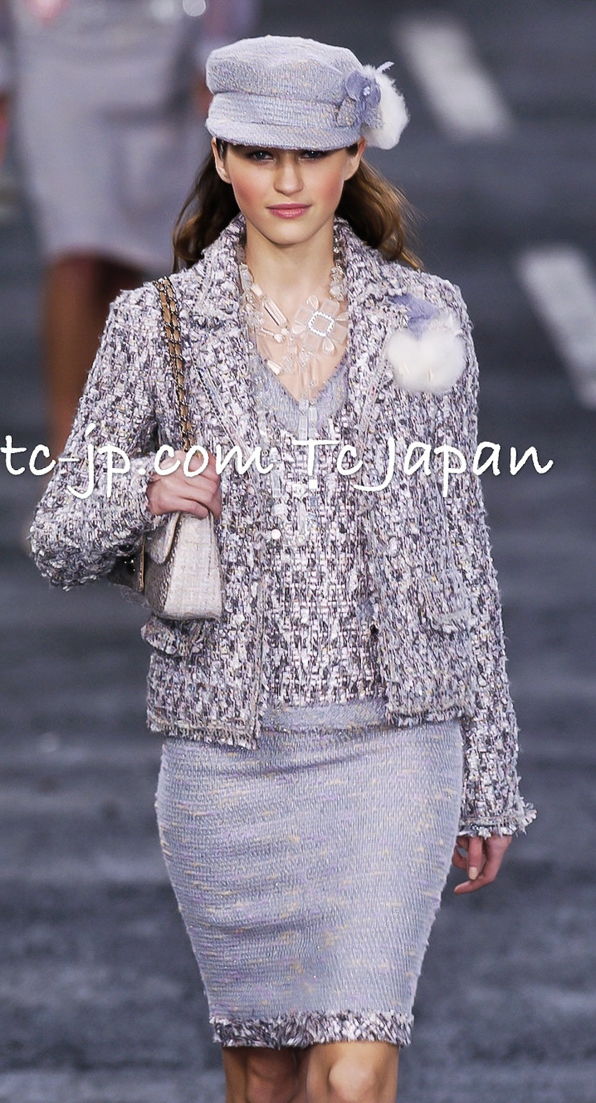 CHANEL 04A Gray Pink Lavender Multi Color Tweed Jacket 38 シャネル グレー ピンク ラベンダー マルチカラー ツイード ジャケット 即発