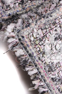 CHANEL 04A Gray Pink Lavender Multi Color Tweed Jacket 38 シャネル グレー ピンク ラベンダー マルチカラー ツイード ジャケット 即発