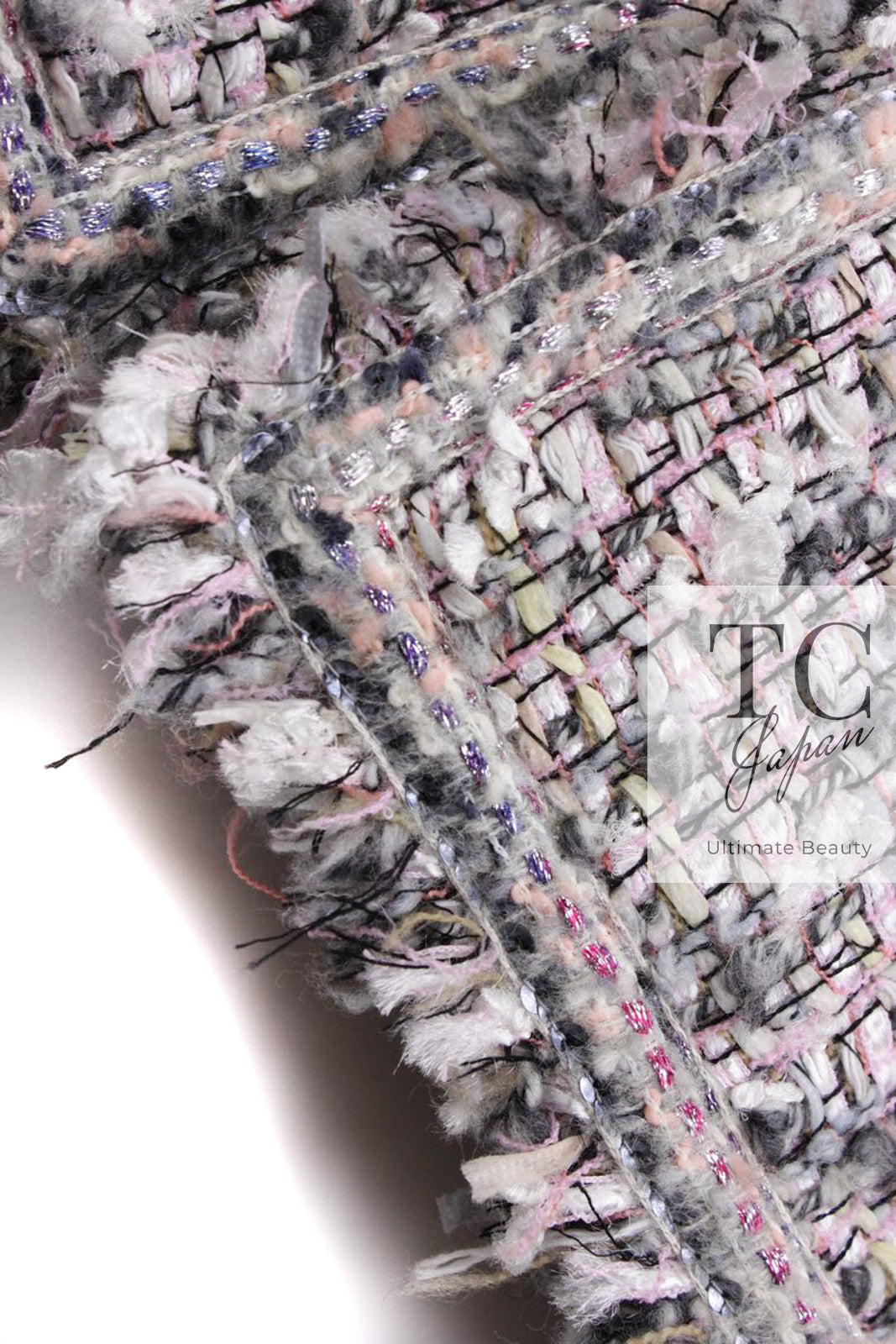 CHANEL 04A Gray Pink Lavender Multi Color Tweed Jacket 38 シャネル グレー ピンク ラベンダー マルチカラー ツイード ジャケット 即発
