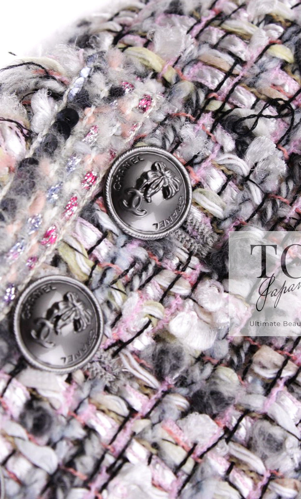 CHANEL 04A Gray Pink Lavender Multi Color Tweed Jacket 38 シャネル グレー ピンク ラベンダー マルチカラー ツイード ジャケット 即発
