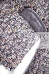 CHANEL 04A Gray Pink Lavender Multi Color Tweed Jacket 38 シャネル グレー ピンク ラベンダー マルチカラー ツイード ジャケット 即発