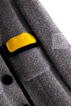 CHANEL 90A Vintage Gray Yellow Trim Velvet Tweed Jacket 38 シャネル ヴィンテージ グレー イエロー トリム ベルベット ツイード ジャケット 即発