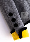 CHANEL 90A Vintage Gray Yellow Trim Velvet Tweed Jacket 38 シャネル ヴィンテージ グレー イエロー トリム ベルベット ツイード ジャケット 即発