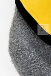 CHANEL 90A Vintage Gray Yellow Trim Velvet Tweed Jacket 38 シャネル ヴィンテージ グレー イエロー トリム ベルベット ツイード ジャケット 即発