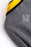 CHANEL 90A Vintage Gray Yellow Trim Velvet Tweed Jacket 38 シャネル ヴィンテージ グレー イエロー トリム ベルベット ツイード ジャケット 即発