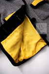 CHANEL 90A Vintage Gray Yellow Trim Velvet Tweed Jacket 38 シャネル ヴィンテージ グレー イエロー トリム ベルベット ツイード ジャケット 即発