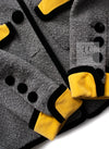 CHANEL 90A Vintage Gray Yellow Trim Velvet Tweed Jacket 38 シャネル ヴィンテージ グレー イエロー トリム ベルベット ツイード ジャケット 即発