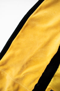 CHANEL 90A Vintage Gray Yellow Trim Velvet Tweed Jacket 38 シャネル ヴィンテージ グレー イエロー トリム ベルベット ツイード ジャケット 即発