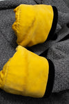 CHANEL 90A Vintage Gray Yellow Trim Velvet Tweed Jacket 38 シャネル ヴィンテージ グレー イエロー トリム ベルベット ツイード ジャケット 即発