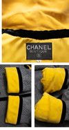CHANEL 90A Vintage Gray Yellow Trim Velvet Tweed Jacket 38 シャネル ヴィンテージ グレー イエロー トリム ベルベット ツイード ジャケット 即発