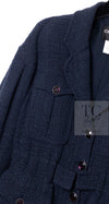 CHANEL 12A Dark Green Navy Tweed Jacket Skirt Suit 38 シャネル ダーク グリーン ネイビー ツイード ジャケット スカート スーツ 即発