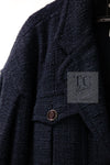 CHANEL 12A Dark Green Navy Tweed Jacket Skirt Suit 38 シャネル ダーク グリーン ネイビー ツイード ジャケット スカート スーツ 即発