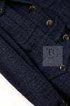 CHANEL 12A Dark Green Navy Tweed Jacket Skirt Suit 38 シャネル ダーク グリーン ネイビー ツイード ジャケット スカート スーツ 即発