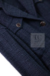 CHANEL 12A Dark Green Navy Tweed Jacket Skirt Suit 38 シャネル ダーク グリーン ネイビー ツイード ジャケット スカート スーツ 即発