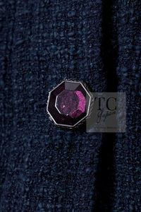 CHANEL 12A Dark Green Navy Tweed Jacket Skirt Suit 38 シャネル ダーク グリーン ネイビー ツイード ジャケット スカート スーツ 即発