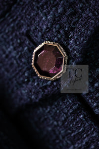 CHANEL 12A Dark Green Navy Tweed Jacket Skirt Suit 38 シャネル ダーク グリーン ネイビー ツイード ジャケット スカート スーツ 即発