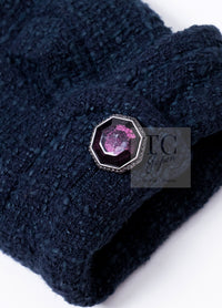 CHANEL 12A Dark Green Navy Tweed Jacket Skirt Suit 38 シャネル ダーク グリーン ネイビー ツイード ジャケット スカート スーツ 即発