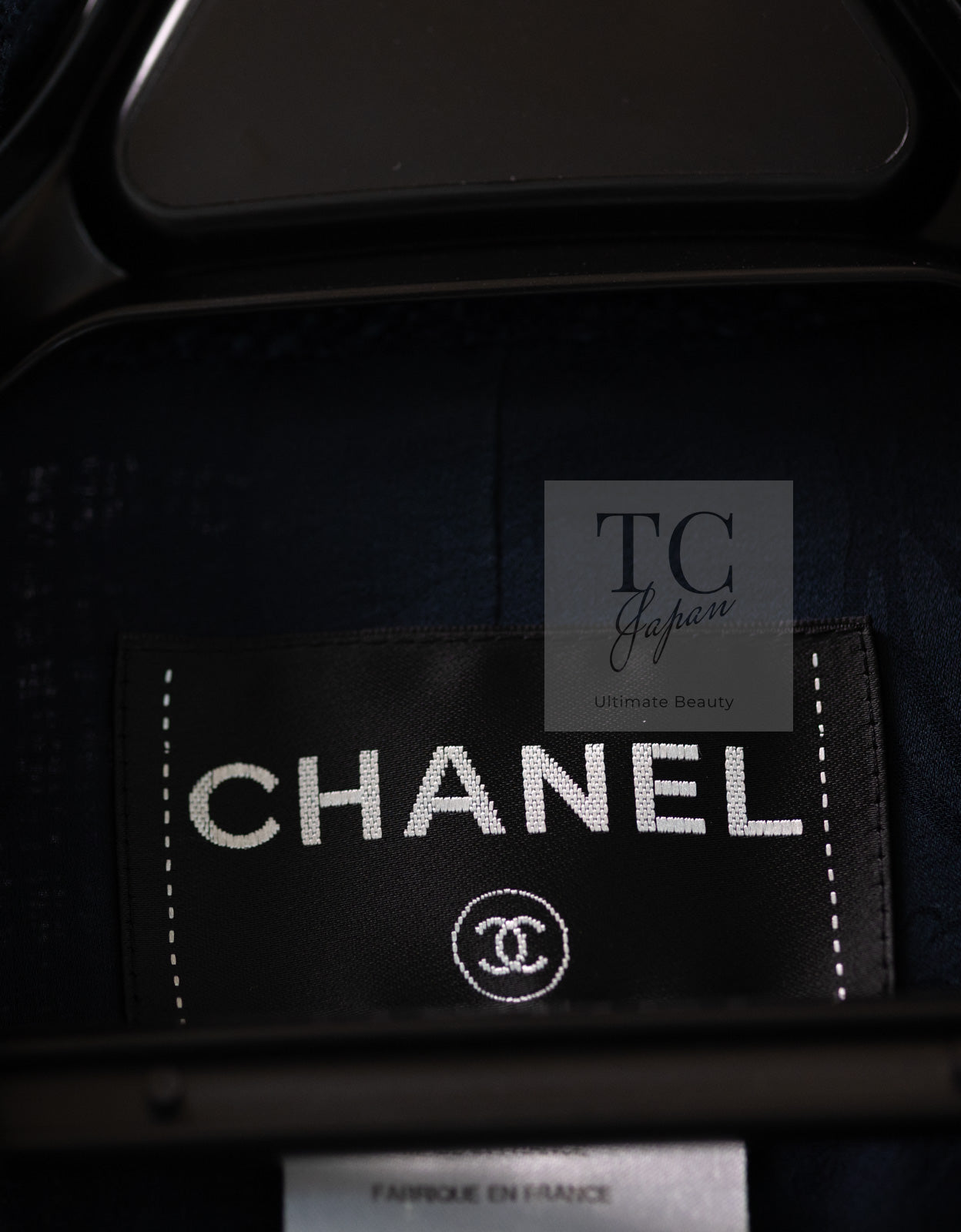 CHANEL 12A Dark Green Navy Tweed Jacket Skirt Suit 38 シャネル ダーク グリーン ネイビー ツイード ジャケット スカート スーツ 即発