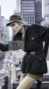 CHANEL 12A Dark Green Navy Tweed Jacket Skirt Suit 38 シャネル ダーク グリーン ネイビー ツイード ジャケット スカート スーツ 即発