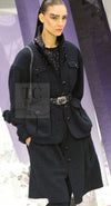 CHANEL 12A Dark Green Navy Tweed Jacket Skirt Suit 38 シャネル ダーク グリーン ネイビー ツイード ジャケット スカート スーツ 即発