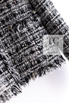 CHANEL 04S Black White Fringe Lesage Jacket Skirt Suit 38 シャネル ブラック ホワイト フリンジ ルサージュ ツイード ジャケット スカート スーツ 即発