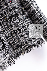CHANEL 04S Black White Fringe Lesage Jacket Skirt Suit 38 シャネル ブラック ホワイト フリンジ ルサージュ ツイード ジャケット スカート スーツ 即発