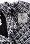 CHANEL 04S Black White Fringe Lesage Jacket Skirt Suit 38 シャネル ブラック ホワイト フリンジ ルサージュ ツイード ジャケット スカート スーツ 即発
