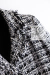 CHANEL 04S Black White Fringe Lesage Jacket Skirt Suit 38 シャネル ブラック ホワイト フリンジ ルサージュ ツイード ジャケット スカート スーツ 即発