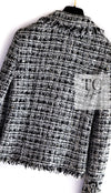 CHANEL 04S Black White Fringe Lesage Jacket Skirt Suit 38 シャネル ブラック ホワイト フリンジ ルサージュ ツイード ジャケット スカート スーツ 即発