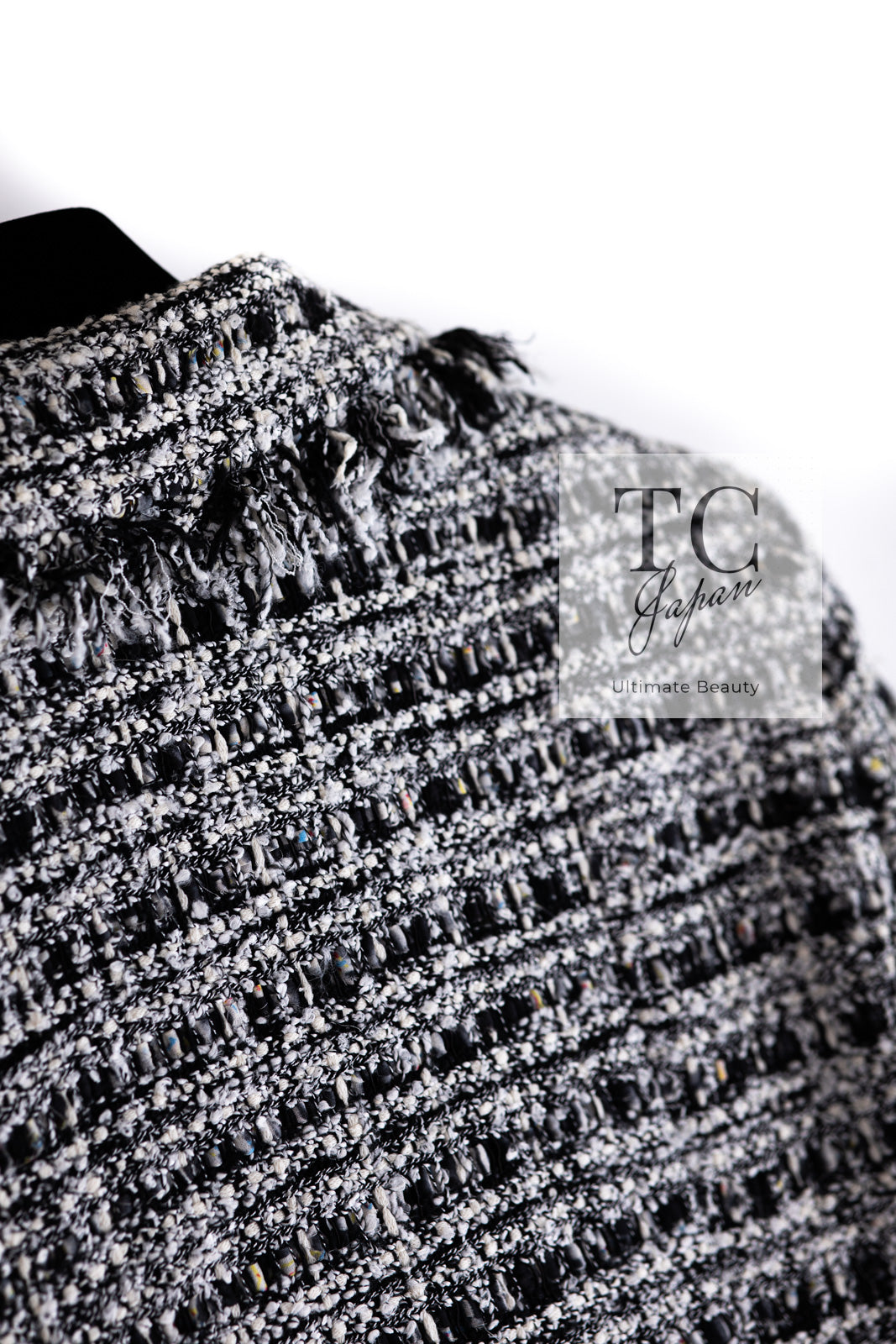 CHANEL 04S Black White Fringe Lesage Jacket Skirt Suit 38 シャネル ブラック ホワイト フリンジ ルサージュ ツイード ジャケット スカート スーツ 即発