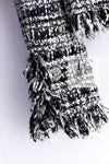 CHANEL 04S Black White Fringe Lesage Jacket Skirt Suit 38 シャネル ブラック ホワイト フリンジ ルサージュ ツイード ジャケット スカート スーツ 即発