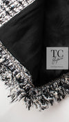CHANEL 04S Black White Fringe Lesage Jacket Skirt Suit 38 シャネル ブラック ホワイト フリンジ ルサージュ ツイード ジャケット スカート スーツ 即発