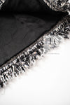 CHANEL 04S Black White Fringe Lesage Jacket Skirt Suit 38 シャネル ブラック ホワイト フリンジ ルサージュ ツイード ジャケット スカート スーツ 即発