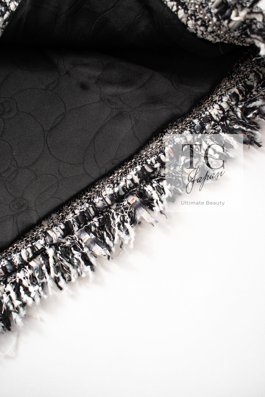 CHANEL 04S Black White Fringe Lesage Jacket Skirt Suit 38 シャネル ブラック ホワイト フリンジ ルサージュ ツイード ジャケット スカート スーツ 即発