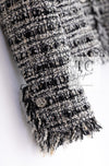 CHANEL 04S Black White Fringe Lesage Jacket Skirt Suit 38 シャネル ブラック ホワイト フリンジ ルサージュ ツイード ジャケット スカート スーツ 即発