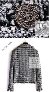 CHANEL 04S Black White Fringe Lesage Jacket Skirt Suit 38 シャネル ブラック ホワイト フリンジ ルサージュ ツイード ジャケット スカート スーツ 即発