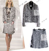CHANEL 04S Black White Fringe Lesage Jacket Skirt Suit 38 シャネル ブラック ホワイト フリンジ ルサージュ ツイード ジャケット スカート スーツ 即発