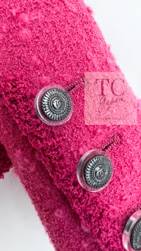 CHANEL 09A Coral Pink Boucle Wool Tweed Jacket 34 シャネル コーラル ピンク ブークレ ウール ツイード ジャケット 即発