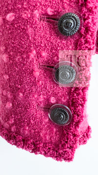 CHANEL 09A Coral Pink Boucle Wool Tweed Jacket 34 シャネル コーラル ピンク ブークレ ウール ツイード ジャケット 即発