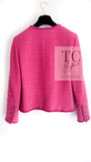 CHANEL 09A Coral Pink Boucle Wool Tweed Jacket 34 シャネル コーラル ピンク ブークレ ウール ツイード ジャケット 即発