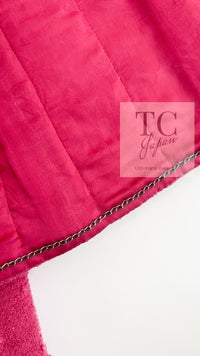 CHANEL 09A Coral Pink Boucle Wool Tweed Jacket 34 シャネル コーラル ピンク ブークレ ウール ツイード ジャケット 即発