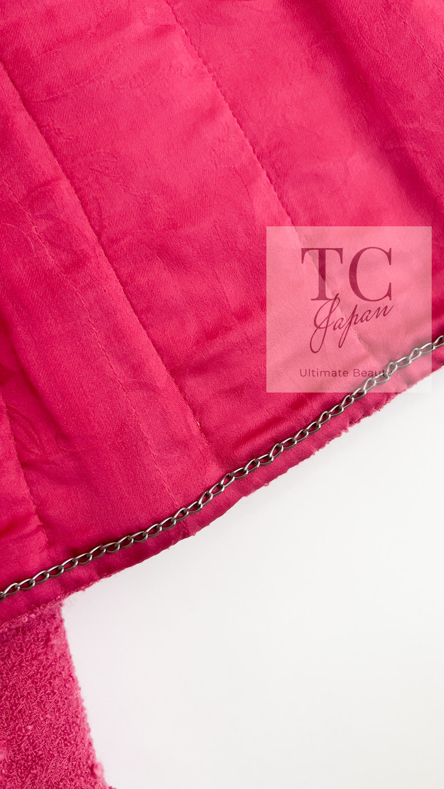 CHANEL 09A Coral Pink Boucle Wool Tweed Jacket 34 シャネル コーラル ピンク ブークレ ウール ツイード ジャケット 即発
