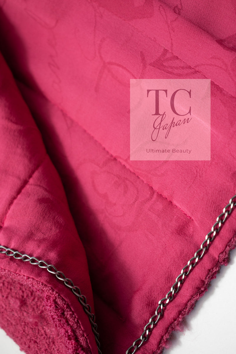 CHANEL 09A Coral Pink Boucle Wool Tweed Jacket 34 シャネル コーラル ピンク ブークレ ウール ツイード ジャケット 即発