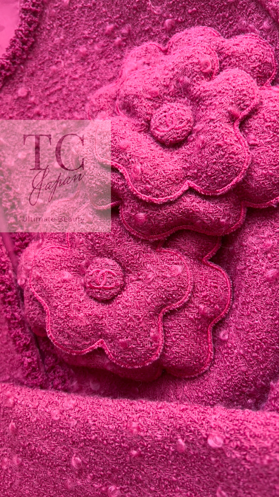 CHANEL 09A Coral Pink Boucle Wool Tweed Jacket 34 シャネル コーラル ピンク ブークレ ウール ツイード ジャケット 即発